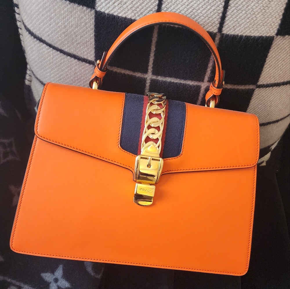 Gucci Sylvie Calfskin Medium Orange